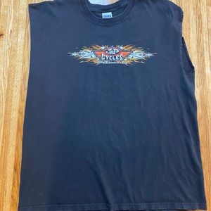 2002 Bike week J & P Cycles cutoff t-shirt